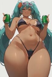 1girls ai_generated artist_request ass big_ass big_breasts big_thighs bikini brazil brazilian brazilian_female brazilian_miku breasts butt cyan_eyes cyan_hair female female_only hatsune_miku huge_ass huge_thighs latin_american_hatsune_miku_(meme) long_hair looking_at_viewer pubic_hair solo tagme tan tan_body thick_hips thick_thighs thighs twintails vocaloid