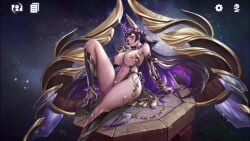 aeons_echo boobs clothed_sex goddess nude nutaku sphinx_(aeons_echo) tagme video