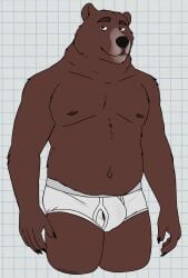 2024 anthro barely_visible_genitalia bear bedroom_eyes belly biped black_claws black_nose black_sclera briefs briefs_only brown_body brown_eyebrows brown_eyes brown_fur brown_nipples bulge checkered checkered_background claws clothed clothing digital_drawing_(artwork) digital_media_(artwork) echo_(series) echo_project eyebrows fur genitals grey_waistband hi_res jewelry male male_anthro mammal multicolored_body narrowed_eyes navel neck_bulge necklace nipples overweight overweight_anthro overweight_male partially_clothed partially_clothed_male pattern_background portrait raised_eyebrow seductive simple_background smile solo standing the_smoke_room three-quarter_portrait tighty_whities topless topless_male underwear underwear_only unsafescapewolf white_background white_briefs white_clothing white_underwear yiska_(the_smoke_room)