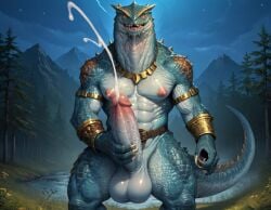 1boy abs ai_generated anthro balls big_balls big_muscles big_nipples big_penis blue_body blue_scales booster_rex cum cumming cumshot daddy erect_nipples erect_penis erection furry gay huge_balls huge_cock lizard lizardman_(warhammer_fantasy) male male_only masturbating muscles muscular muscular_anthro muscular_male nipples penis reptile scalie total_war:_warhammer veiny_penis yaoi yiff