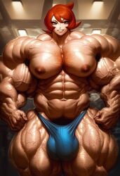 abs ai_generated arezu_(pokemon) armpit_hair bulge chest_hair extreme_muscles futanari genderswap_(ftm) hairy_armpits hairy_arms hairy_chest hyper_muscles male male_only muscular muscular_futanari muscular_male pokemon rule_63 sewoh solo