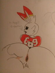 1girls 69_(number) ambiguous_gender anthro anthrofied anus ass ass_grab back big_ears black_eyes breasts buckteeth clothed female furry huge_ass human interspecies lagomorph long_ears looking_back meow_fuck nintendo original_character photo pokemon pokemon_ss pov pussy rabbit scorbunny sketch text thick_thighs wide_hips