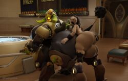 3d female furry furry_breasts furry_female furry_male furry_only huge_ass huge_balls huge_breasts huge_butt huge_cock huge_testicles male original_character orisa overwatch overwatch_2 ryuk_(plsdonthurtme) temple_of_sins