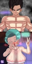 aquadrip bulma_briefs dragon_ball dragon_ball_z son_gohan tagme