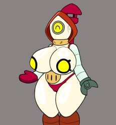 anthro big_breasts brawl_stars female obsuniq pearl_(brawl_stars) robot tan_body thick_thighs