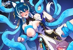 1girls ai_generated boris_(noborhys)_(style) breasts honkai:_star_rail nipples penetration reza3344 slime tentacle yukong_(honkai:_star_rail)