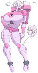 1girls 2d arcee arcee_(g1) autobot big_breasts blue_eyes breasts cybertronian female female_only gideon hand_on_hip hasbro large_breasts lips robot robot_girl standing transformers white_background