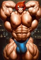 abs ai_generated arezu_(pokemon) armpit_hair bulge chest_hair extreme_muscles futanari genderswap_(ftm) hairy_armpits hairy_arms hairy_chest hyper_muscles male male_only muscular muscular_futanari muscular_male pokemon rule_63 sewoh solo