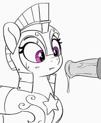 animal_genitalia animal_penis armor blush earth_pony equid equine equine_genitalia equine_penis fellatio female friendship_is_magic hasbro helmet horse male male/female mammal my_little_pony oral pabbley penis pony royal_guard_(mlp) sex