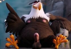 accipitrid accipitriform ai_generated angry_birds anthro avian bald_eagle balls beak big_belly bodily_fluids brown_feathers civitai claws cloud columbia_pictures detailed_eyes eagle eyebrows fat fat_belly furry genitals hi_res horny horny_male inside light lights looking_at_viewer male male_only mighty_eagle navel nipples obese obese_male overweight overweight_male penis pupils rock rovio rovio_animation rovio_entertainment sea_eagle sega sex sitting sitting_down smile smiling_at_viewer solo sony sony_pictures_animation tail tail_feathers the_angry_birds_movie the_angry_birds_movie_2 two-tone_body two_tone_feathers unibrow veiny_penis white_feathers white_hair yellow_beak