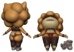 3d afro anthro ass ass_focus barefoot black_legwear bubble_butt bulge canine chubby curled_tail cute daisy_dukes deep_navel fangs feet footwear high_tops huge_thighs low-angle_view model pakobutt sneakers soles switch_(pakobutt) tank_top teapot thighhighs toeless_footwear toes wide_hips wristband