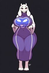 1girls ai_generated anthro ass beautiful big_ass big_breasts blush breasts clothed clothing curvy curvy_body curvy_female curvy_figure female furry goat goat_girl huge_ass huge_breasts looking_at_viewer mature_female milf mother red_eyes sexy smile smiling smiling_at_viewer thick_thighs toriel undertale undertale_(series) white_body white_fur wide_hips