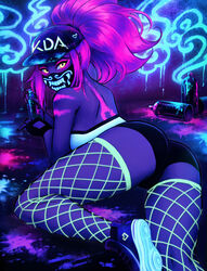 akali female graffiti iahfy k/da_akali k/da_series league_of_legends mask
