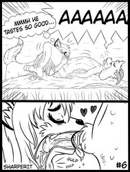 1boy 1girls 69_position all_the_way_to_the_base anthro asriel_dreemurr breasts comic cum cum_in_mouth cum_in_throat cumshot deep_throat ejaculation fan_character feline fellatio female furry gulp hair hi_res implied_deepthroat line_art male mammal monochrome nipples nude oral oral_sex orgasm pantherine penis sady sharperit swallowing swallowing_penis_while_deepthroat text tiger tight_throat undertale video_games x-ray