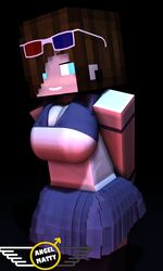 3d angel-matty angelmatty big_breasts character commission female funny mine-imator minecraft rule_63 school_uniform sheet_matty solo student tagme