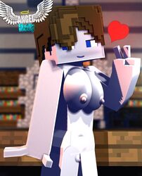 1girls 3d angel-matty angelmatty big_breasts blue_eyes breasts character commission female female_only heart lizzy_(minecraft) looking_away love mine-imator minecraft nipples nude pussy smile solo v