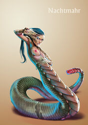 female full_body humanoid lamia nachtmahr scalie snake solo