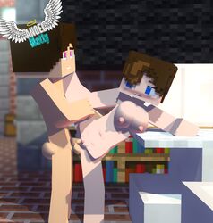 1boy 1boy1girl 1girls 3d angel-matty angelmatty big_breasts blue_eyes breasts character classroom commission duo female lizzy_(minecraft) looking_at_another male mine-imator minecraft nipples nude penetration penis pussy rape sex straight students vaginal_penetration