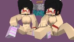 3d angel-matty angelmatty ashley_succubi big_breasts character clone commission female glasses masturbation mine-imator minecraft old red_eyes spread_legs succubus tagme young