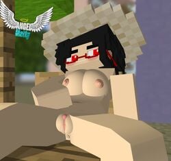 3d angel-matty ashley_succubi big_breasts female glasses masturbation minecraft nude red_eyes succubus tagme