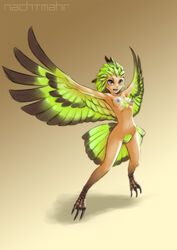 avian bird claws feathers female full_body humanoid nachtmahr solo wings