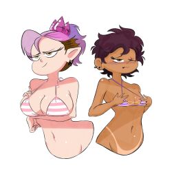 2girls amity_blight big_breasts bikini breasts female female_only luz_noceda multiple_girls purple_hair sanlietjobs tagme tanline the_owl_house the_owl_house_(finale)