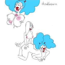 bongo_(bal) bongo_and_luna clown doggy_style doodleporn futa_on_female futanari ghost intersex luna_(bal) outercourse paizuri penis sex webcomic