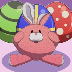 1:1 easter easter_egg female hi_res holidays lagomorph leporid mammal neitsuke plushie pussy rabbit spread_legs spreading