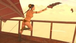 armlet armwear ass bare-faced-cheek bare_ass bikini boots bottomless bottomless_female bra bracelet clothing desert embarrassed_nude_female enf female hair_ornament leg_up leia_organa loincloth on_vehicle outside partially_clothed princess_leia_organa reaching_out return_of_the_jedi revealing_clothes sail_barge shoes slave_bikini slave_leia standing_on_one_leg star_wars vehicle wardrobe_malfunction wind