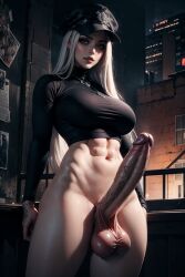 1futa absurdly_large_cock ai_generated balls breasts dickgirl futa_only futadiffusion futanari muscular_futanari nsfw penis perfect_body ready_to_fuck solo spooky taker_pov veiny_penis