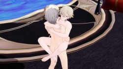 2boys anal anal_insertion anal_sex ass aventurine_(honkai:_star_rail) balls blonde_hair caelus_(honkai:_star_rail) carrying carrying_partner clenched_teeth cum_in_ass cum_inside dan_hung fully_nude gay gay_anal gay_sex gray_hair hands_on_ass honkai:_star_rail hotel hotel_room hugging leg_lock male male/male male_only naked naked_male orgasm orgasm_face penis tagme video yaoi