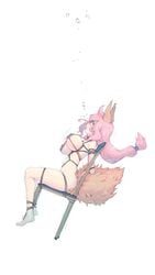 animal_ear_fluff asphyxiation bikini bondage bound breasts drowning fate/extra fate/grand_order fate_(series) female fox_girl fox_tail large_breasts rou271 rou_(rou22) solo swimsuit tail tamamo_no_mae_(fate) tamamo_no_mae_(swimsuit_lancer) underwater