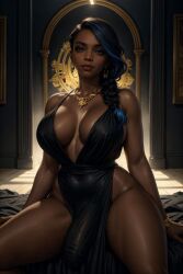 1futa ai_generated balls breasts dark-skinned_futanari dickgirl futa_only futadiffusion futanari nsfw penis perfect_body ready_to_fuck solo spooky