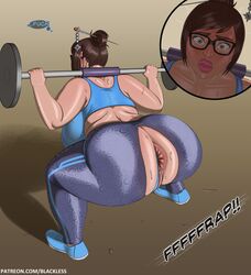 1girls anal_hair anus anus_hair ass back big_anus big_ass big_lips blackless blush breasts brown_hair chubby curvy exercise exposed_anus exposed_ass fart farting female_only glasses hairy_anus hips imminent_anal large_breasts lips lipstick mature_female mei_(overwatch) milf overwatch partially_visible_anus partially_visible_vulva pink_lipstick plump_labia plump_lips pubic_hair puffy_anus puffy_pussy pussy ripped_clothing ripped_pants squatting surprised sweat swollen_anus thick_eyebrows thick_thighs thighs thong tight_clothing tights wardrobe_malfunction wide_eyed wide_hips workout worried