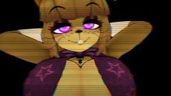 anthro big_breasts black_background five_nights_at_freddy's fredina's_nightclub glitch glitchtrap robot sfw showing_breasts sideboob solo the_man_behind_the_slaughter vrchat