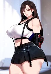 1girls ai_generated ass ass_bigger_than_head ass_focus bed bedroom big_ass big_breasts big_thighs breasts brown_hair clothing covered_nipples crop_top earrings eyebrows eyebrows_visible_through_hair eyelashes female female_focus female_only final_fantasy final_fantasy_vii girl gloves huge_ass huge_thighs human imminent_sex jewelry looking_at_viewer miyuai nai_diffusion red_eyes skirt smile stable_diffusion thiccwithaq_(ai_style) thick thick_ass thick_hips thick_legs thick_thighs tifa_lockhart white_crop_top wide_hips