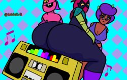 3females ass big_ass big_butt brawl_stars female female_only gold_boombox_(prevence) lily_(brawl_stars) rosa_(brawl_stars) tara_(brawl_stars)