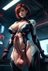 1futa ai_generated balls breasts dickgirl futa_only futadiffusion futanari nsfw penis perfect_body ready_to_fuck solo