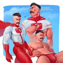 bulge dilf henriqueilustra invincible invincible_(tv_series) male male_only muscles muscular muscular_male nolan_grayson omni-man ripped_clothing shirtless_male underwear