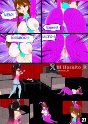 1girls 2girls angry angry_face anus areolae ass big_ass big_breasts big_butt black_hair blush breasts brown_eyes brown_hair bunny_costume bunny_ears bunny_girl bunny_tail bunnysuit comic_page el_hornito_r female female_only fight fighting hana_yomeguri koikatsu large_ass large_breasts long_hair multiple_girls nimu nipples page_27 pink_hair_tips pink_nipples pussy ripped_clothing ripping_clothing spacecat spanish_text straight_hair thick_thighs twitch vagina virtual_youtuber vtuber youtube