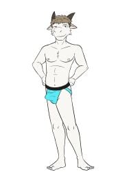 anthro bovid caprine clothed clothing erection erection_under_clothing fuze goat hands_on_hips hi_res jockstrap jockstrap_only male mammal navel nipples noah_(texnatsu) simple_background solo tenting texnatsu topless underwear underwear_only white_background