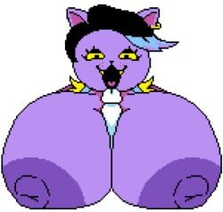 2024 alpha_channel anthro areola big_areola big_breasts big_nipples black_hair blue_clothing blue_highlights blue_overalls breast_play breasts catty_(undertale) clothed clothing digital_media_(artwork) domestic_cat duo ear_piercing ear_ring exposed_breasts eyelashes fangs felid feline felis female fingers fur genitals gold_ear_ring hair highlights_(coloring) huge_areola huge_breasts huge_nipples low_res male male/female mammal narrowed_eyes nipples open_mouth open_smile overalls paizuri penis penis_between_breasts piercing pixel_(artwork) purple_body purple_ears purple_face purple_fur raised_hand ring_piercing sex simple_background smile solo teeth third-party_edit titjob transparent_background undertale_(series) wardrobe_malfunction white_penis yellow_sclera yellow_teeth yukinikkifurry