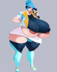 barely_visible_nipples big_breasts brawl_stars female female_only huge_breasts hyper_breasts janet_(brawl_stars) popstar_janet senior_garabato thick_thighs wide_hips