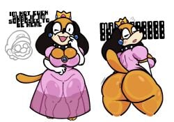 1girls anthro ass breasts duck_hunt duck_hunt_dog female huntress_(lewdewott) lewdewott mario mario_(series) princess_peach_(cosplay) tagme
