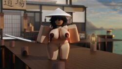 1girls 3d breasts dndoodle katana nude_female roblox roblox_avatar robloxian samurai self_upload tagme vagina