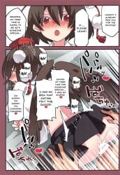 1girls black_hair blush censored cum doggy_style english_text hammer_(sunset_beach) heart instant_loss_2koma shameimaru_aya tagme text text_bubble touhou wings