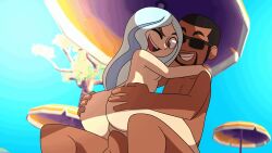 andrea_davenport animated ass dark-skinned_male interracial light-skinned_female light_blue_hair the_ghost_and_molly_mcgee