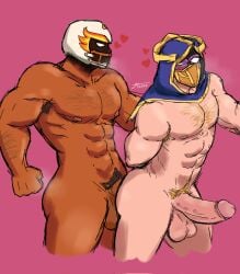 2boys bara brawl_stars el_primo_(brawl_stars) el_quarterback_(brawl_stars) gay grom_(brawl_stars) male male/male male_only masked_male muscular muscular_male