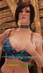 1girls 3d bethesda_softworks bikini black_hair black_nails blender blender_cycles breasts choker cleavage clothing dark_hair dialogue fallout fallout_4 female female_only female_protagonist game_mechanics green_eyes gui human large_breasts lingerie lip_piercing looking_at_viewer musk musk_clouds navel pale-skinned_female pale_skin piercing seductive self-upload short_hair sole_survivor sole_survivor_(female) solo sweaty talking_to_viewer thick tired_look vault_dweller vault_girl vault_meat vault_suit writing_on_clothes your__waifu