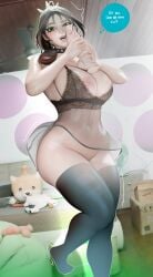 big_breasts dildo fortnite fortnite:_battle_royale green_eyes helsie_(fortnite) large_breasts lingerie ponytail see-through_clothing tagme thick_thighs thighhighs uzachan